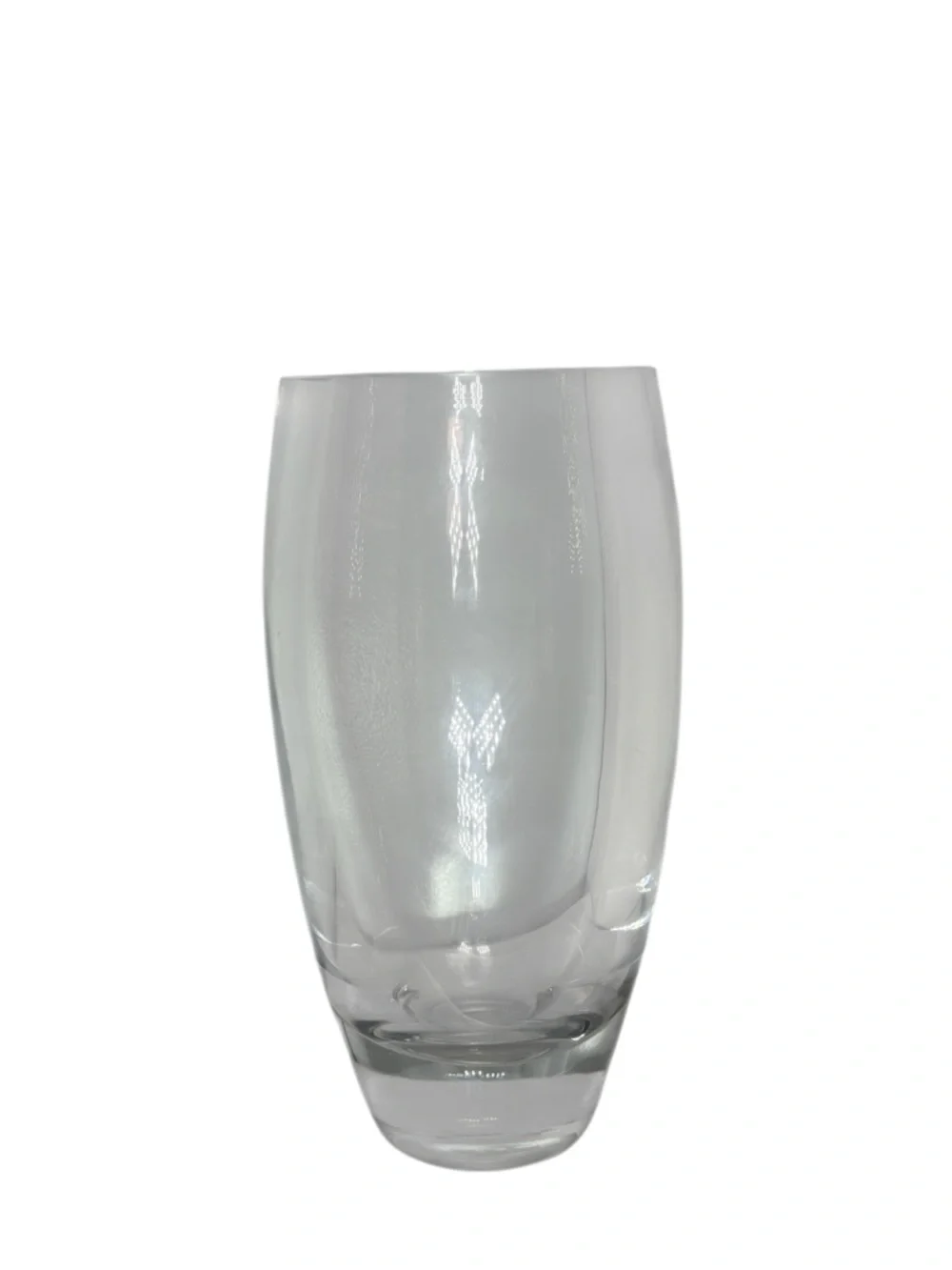 Crate & Barrel Made In Poland Crystal Tuxedo Vase Thick Heavy Retired Design Art
